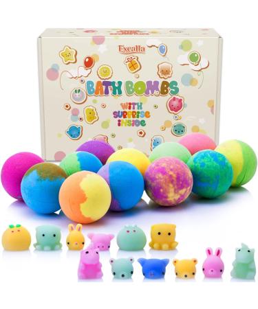 Kids Bath Bombs with Surprise Toys - Vegan Essential Oil Fizzies for Boys and Girls - Moisturizing Spa Kit - Handmade 12 Set - Buy Online on GoSupps.com