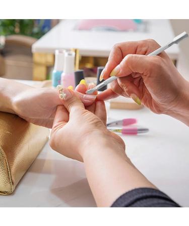 Professional Stainless Steel Nail Shaver & Skin Cleaner Tool - Double-Head Nail Dirt Remover for Perfect Nail Art - Buy Online on GoSupps.com