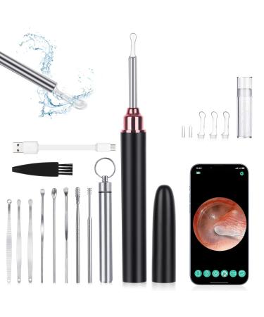 Ear Wax Removal Tool - Ear Cleaner Kit With Camera Ear Wax Removal Tool With 10 Pcs Traditional Ear Set Earwax Removal Endoscope With 6 Lights Otoscope With 4 Ear Spoon For IOS Android Smart Phone