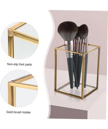 PopetPop Clear Make-Up Brush Organizer - Gold Cat Design for Travel & Desk | 2 in 1 Cup Holder - Buy Online on GoSupps.com