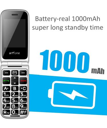 Artfone F20 Big Button Mobile Phone for Elderly - Sim Free, Easy to Use, SOS Button, Torch, FM Radio - 2.4 LCD Display - Blue - Buy Online on GoSupps.com