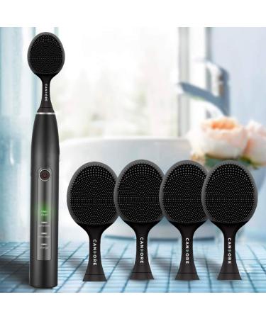 Shop Candore Silicone Face Brushes - Black Carbon-Infused Sonic 2-Piece Set - Recyclable & Compatible with Philips Electric Toothbrush - Buy Online on GoSupps.com