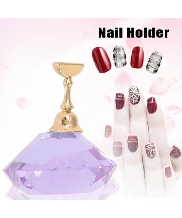 4 Colors Magnetic Nail Tips Stand Magnetic Nail Tips Practice Stand Crystal Alloy Holder Nail Art Display Stand(Purple) - Buy Online on GoSupps.com
