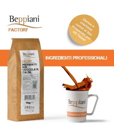 Beppiani 1 kg of hot chocolate prepared for hot chocolate corresponds to 40 cans of hot chocolate bags dense and creamy like bar intense aroma natural ingredients and glutenfree - Buy Online on GoSupps.com