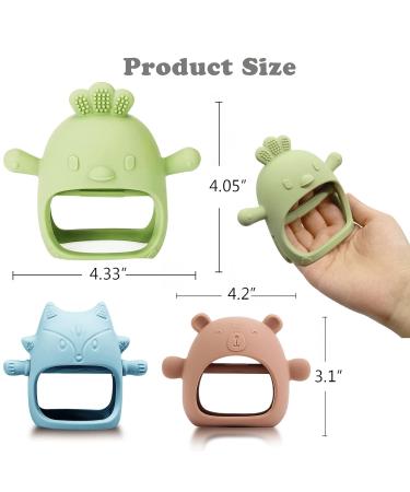 3-Pack Silicone Baby Teething Toys - Rattling & Chewable Pacifiers for Babies 0-6 Months (Blue) - Buy Online on GoSupps.com