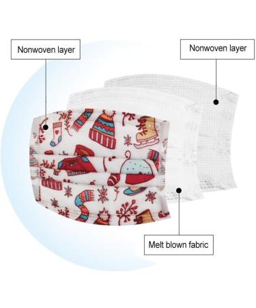 LINGDANG 20Pcs Kids Christmas Disposable_Face_M sks Bandanas with Cute Christmas Element Pattern Anti Dust Cover Oral Protection Non Woven Breathable Waterproof Cover (A) - Buy Online on GoSupps.com