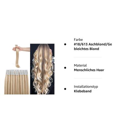Silk-Co Tape in Extensions - Real Hair #18/613 Ash Blonde - 20 Bricks 50g Remy 60cm Hair Extensions - Buy Online on GoSupps.com
