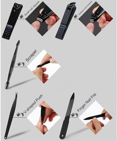 Professional Manicure Pedicure Set - 12 Piece Nail Clippers Toenail Clippers Kit with Green Travel Case - Buy Online on GoSupps.com
