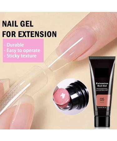 Nude Polygel Nail Kit for Beginners | Builder Gel Extension Starter Kit with Slip Solution & Nail Tips | Poly Extension Gel in Dark Nude - Cure By Lamp - Buy Online on GoSupps.com