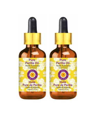 d ve herbes Pure Perilla Oil (Perilla frutescens) with Glass Dropper Cold Pressed (Pack of two) 100ml X 2 (6.76 oz)