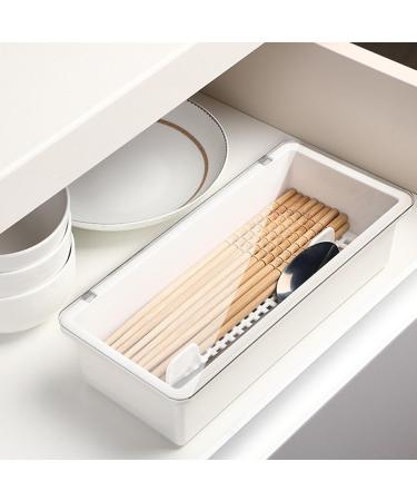 Fruusv Kitchen cutlery organizer transparent tray for kitchen utensils efficient transparent lid with built-in drainer for home - Buy Online on GoSupps.com