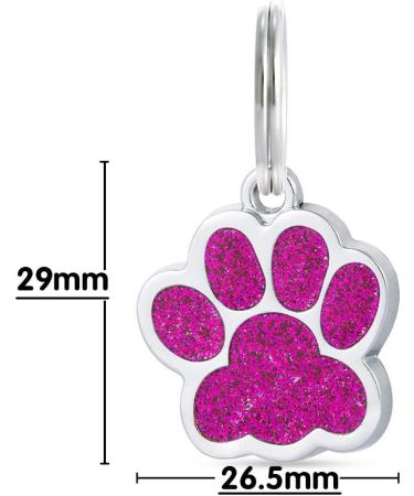 Personalized Fuchsia Dog & Cat ID Tags | Engraved Paw Print Pet Address Tags - Buy Online on GoSupps.com