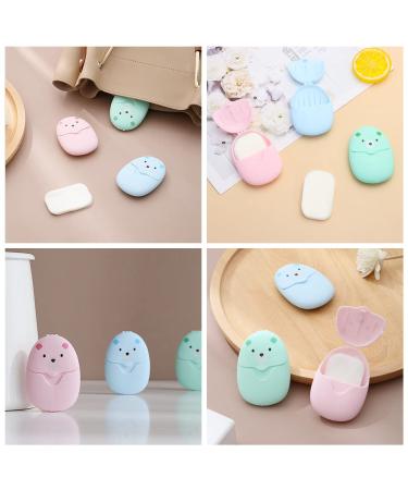 Jxuzh Disposable Travel Soap Paper Leaves Mini Soap for Camping & Hiking 3 Colors in Plastic Box - Buy Online on GoSupps.com