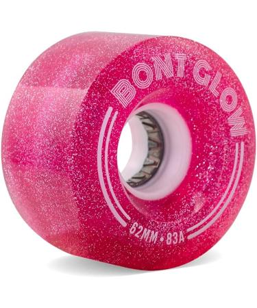 Bont Glow Light Up LED Quad Roller Skate Wheels - Love Letter Pink - 62x35mm 83A - Pack of 4 - Buy Online on GoSupps.com