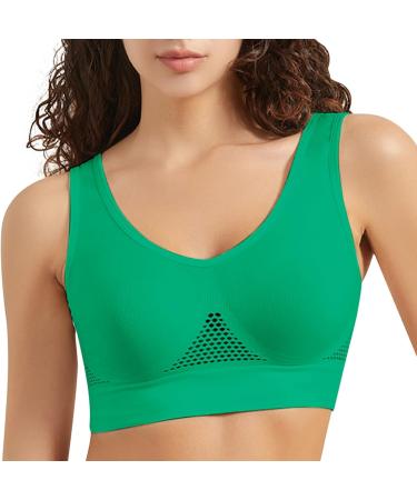 GENISIE 2024 AI Women's Sports Bra - Padded Seamless Wireless Breathable Yoga Bra for Workout & Comfortable Sleep | Maternity Dress Green L - Buy Online on GoSupps.com