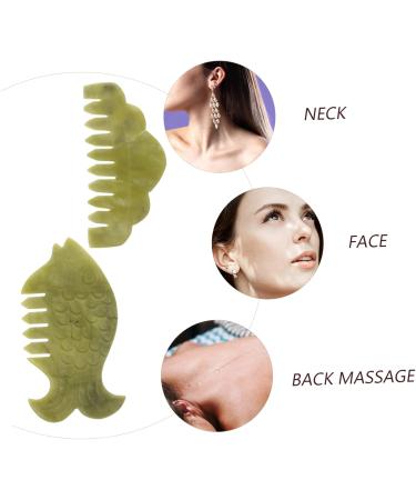Beaupretty 6-Piece Jade Kamm Set - Scalp Massage Combs & Gua Sha Tools for Hair Care | Premium Jade Head Massage Tools - Buy Online on GoSupps.com