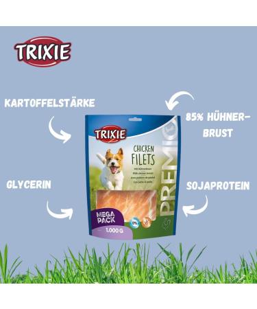 Trixie Hundeleckerli Premio Chicken Filets 1kg - Gluten-Free Grain-Free Dog Treats for Training & Rewards - Buy Online on GoSupps.com