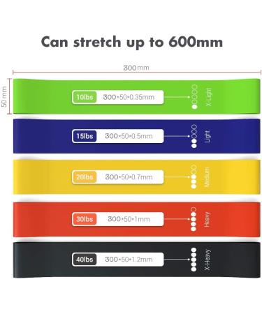 TechStone Resistance Bands Set - Pack of 5 Elastic Bands for Home Gym Workout - Great Fitness Equipment for Men and Women - Yoga Training - Free Carrying Bag - Buy Online on GoSupps.com