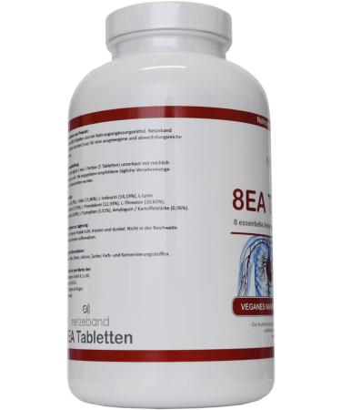 8 Essential Amino Acids - Vegan Tablets (240 Count) | Optimal Ratio of L-Leucine L-Valine L-Isoleucine & More | International Shipping Available - Buy Online on GoSupps.com