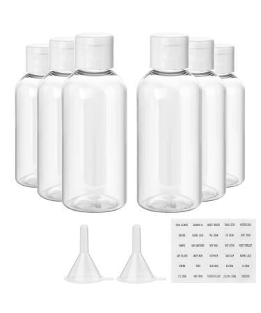 Flintronic 80ml Travel Bottles Set - 6pcs Cosmetic Fillable Bottles with Funnel for Air Travel & Business Trips - Buy Online on GoSupps.com