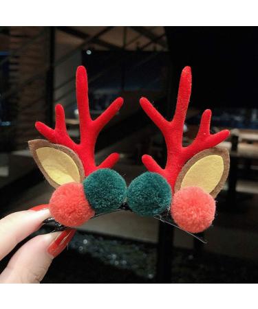 FRCOLOR 4 Pairs Chirstmas Hair Clips Antler Hairpins Deer Horn Barrettes with Ear Decoration Party Headwear for Kids Children - Buy Online on GoSupps.com