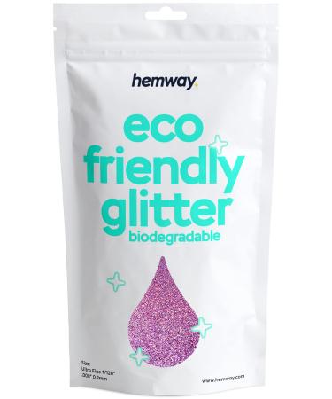 Hemway eco Friendly Biodegable Glitter 100g / 3.5 ounces Bio Cosmetic Safe Sparkle vegan for the face eyeshadow body hair nail and festival makeup - 1/128 "0.008" 0.2mm - Pink Holo