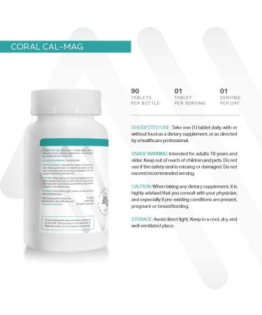Anew Vita Coral Calcium Magnesium Supplement with Zinc Vitamin D - 1050mg, 90 Tablets | Bone Health & Nervous System Support - Buy Online on GoSupps.com