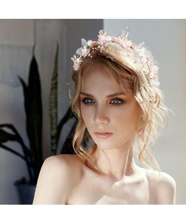 Princess Flower Headpiece Flower Girl Hair Accessories Wedding Hair Piece Pearl Wedding Headband Pearl Flower Leaf Headpieces for Princess Flower Girls and Bridesmaid - Buy Online on GoSupps.com