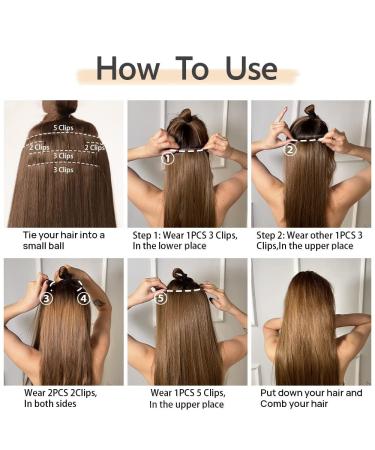 Clip in Hair Extensions Straight Black 22 Synthetic Thick Blonde Curly Wavy 5PCS - Buy Online on GoSupps.com