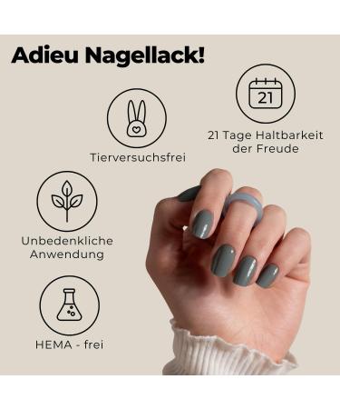 Original Miss Sophie Nail Foils - Ultra-Thin Graphite Gray Nail Polish Stripes for Finger & Toenails | Perfect for Natural Acrylic Gel & Shellac Nails | International Shipping Available - Buy Online on GoSupps.com