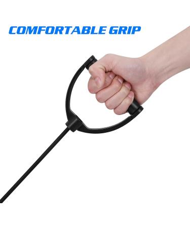 Fitness Exercise Resistance Bands - 2 Pairs with Comfortable Handles for Strength Training Pilates & Gym Workouts - Black 80x12x3cm - Buy Online on GoSupps.com