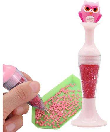 Vuggdt Nail Rhinestone Picker | Cartoon Gem Tool | Wax Pencil Crystal Beads Handle for Manicure Nail Art Decoration Nail Art Gem Crystal Pick Up Rhinestone Pickup owl pink - Buy Online on GoSupps.com