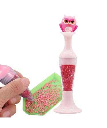 higyee Rhinestone Picker Dotting Pen | Dotting Cartoon Picker Rhinestone Tool Pen - Crystal Bead Handle DIY Manicure Decoration Tool Enhance Your Creativity with Ease owl pink