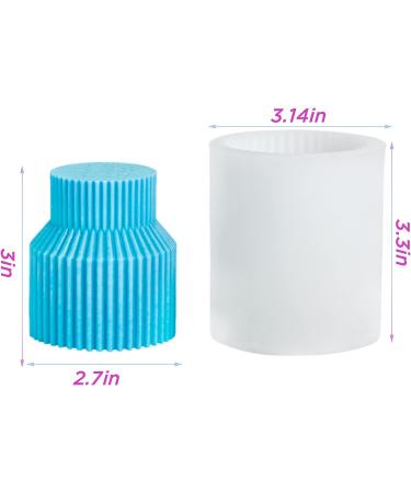 TOPYS Striped Pillar Candle Mold - Geometric Abstract Decorative Silicone Mold for Aromatherapy Candle and Soap Making - Buy Online on GoSupps.com