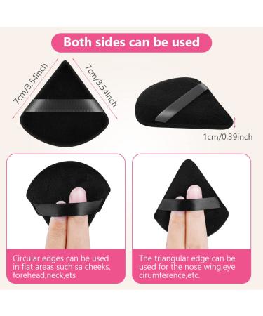 6-Pack Pure Cotton Soft Triangle Wedge Makeup Powder Puffs - Black - Buy Online on GoSupps.com