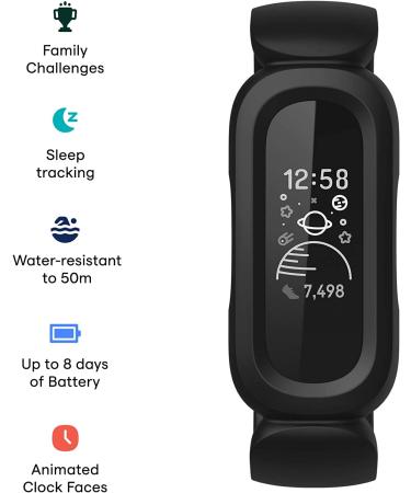 Fitbit Ace 3 Activity Tracker for Kids 6+ One Size  Black/Racer Red - Buy Online on GoSupps.com