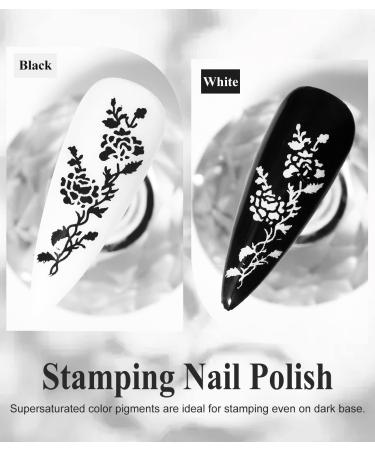 Dijit Stamping Nail Polish Set - Black/White Quick Dry Nail Art Print - Buy Online on GoSupps.com