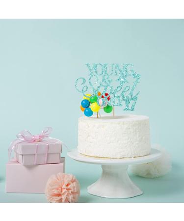 Sky Blue Young & Sweet Only 17 Cake Topper Birthday Party Cake Topper Glitter Cake Decorations for Happy 17th Birthday/Anniversary Party - Buy Online on GoSupps.com