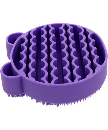 2 1 Makeup Brush Cleaning Pad Portable Hair Brush 2 in 1 Silica Gel Carpet Purple - Buy Online on GoSupps.com