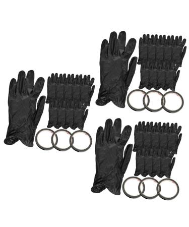 FOMIYES 3 Sets Hand Gloves Glove Art Desechables Manicure Gloves Nail Striping Tape Sun Protection Gloves Manicures Gloves Guantes Pvc -black Manicure Tools