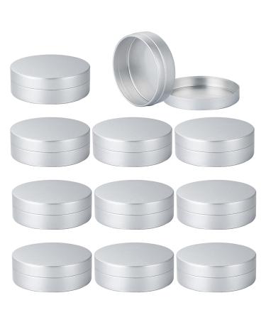 Zeoabsy 12 pieces 100ml silver empty aluminum socket aluminum round doses aluminum box with plastic lid tin cans cream cans for diy ointments candle cosmetics shaving soap silver 100ml