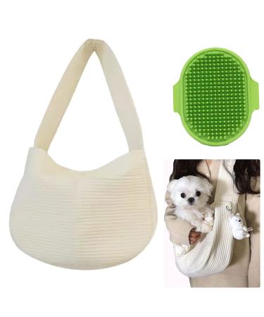 BDSHUNBF Dog Cat Sling Carrier Pet Carrier Dog Carriers for Small Dogs Pet Sling with 2 Front Pocket for Subway Outdoor Travel Puppy Kitty Cat Rabbit Carrier for Daily Use