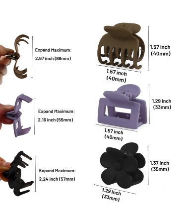 Mini Hair Clips Variety Pack for Women - Matte Finish Square Flower Design - Fashionable Hair Claw Clips for Thin, Short Hair - Small Size - Buy Online on GoSupps.com