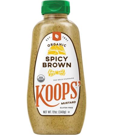 Koops Mustard Organic Spicy Brown, 12 Ounce (Pack of 12)
