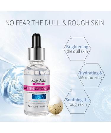 Kojic Acid Serum for Skin Clarifying Complexion Revitalization Fade Cream Anti Wrinkle Fine Lines Dark Spot Corrector Nourishing Firming Daily Skin Care Serum Plumping Anti-Aging Hydrating 1.05OZ - Buy Online on GoSupps.com