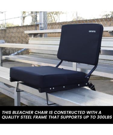 OSPORTIS Stadium Seats for Bleachers  Bleacher Seats with Padded Active Foam Backs and Cushion  Portable Stadium Seats with Back Support and Shoulder Strap BLACK 1 - Buy Online on GoSupps.com