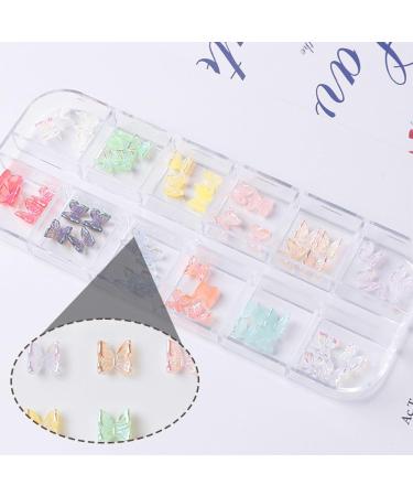 2 Boxes 12 Grids Bear Butterfly Nail Art Charms 3D Bow Nail Charms Decoration Butterfly Nail Jewelry for Nail Art Design DIY Crafting Party Daily Wedding - Buy Online on GoSupps.com