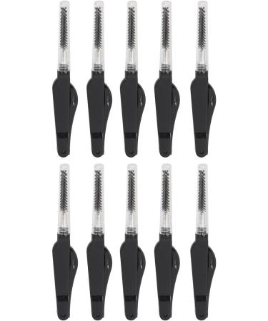 Portable Eyebrow Brushes Reusable 2 Small Portable 10 Piece Eyelash Brushes Comb Clean for Makeup (Black) - Buy Online on GoSupps.com