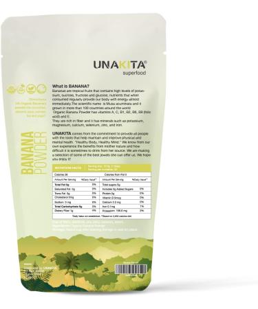 Unakita Organic Banana Fruit Powder - Pure and Natural Superfood Supplement - Buy Online on GoSupps.com
