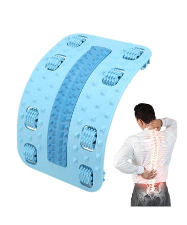 Durable Back Extensor & Lumbar Traction Device - Adjustable 56 Massage Points for Comfortable Stretching - Ideal for Men - Blue - Buy Online on GoSupps.com